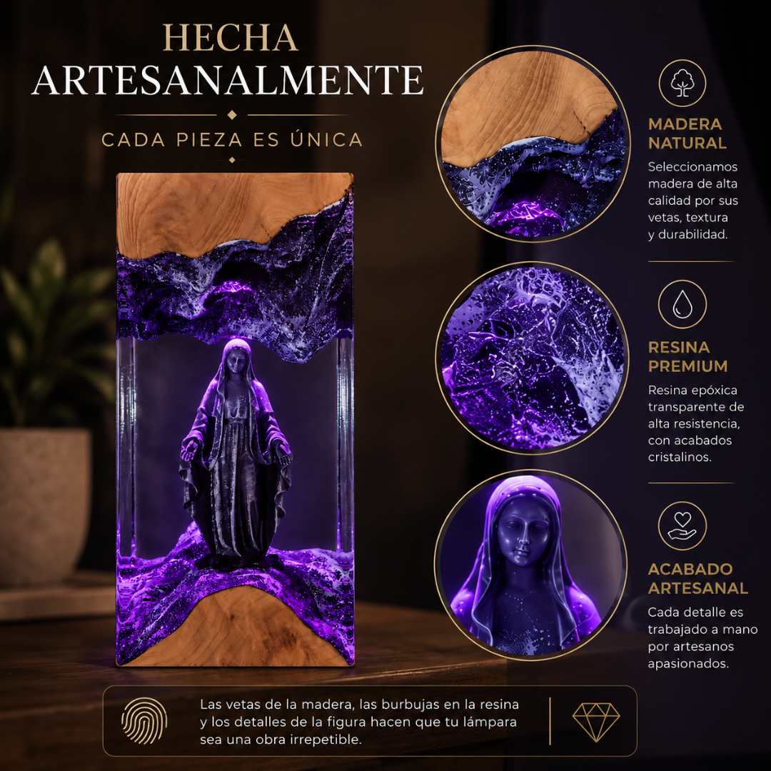 largo Lámpara Artesanal Virgen María